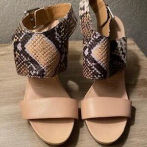 PREOWNED CALVIN KLEIN, EMMETT BLOCK HEEL SANDALS - 6.5
